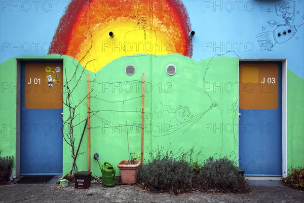 Wall painting in the former Olympic Village