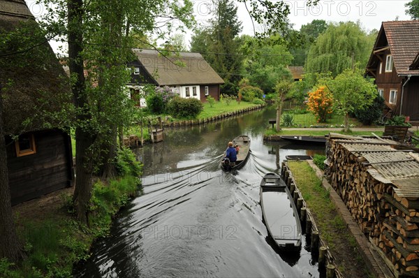 Spreewald barge in the Spreewald near Lehde
