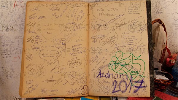 Scribbled guest book