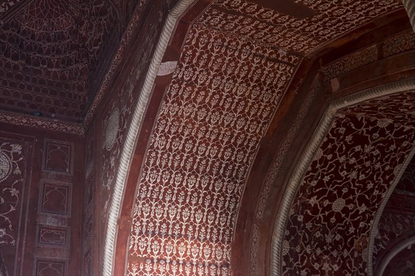 Interior of the mosque located in the Taj Mahal complex