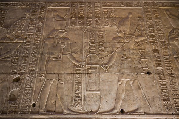 Relief God Horus and the Pharaoh