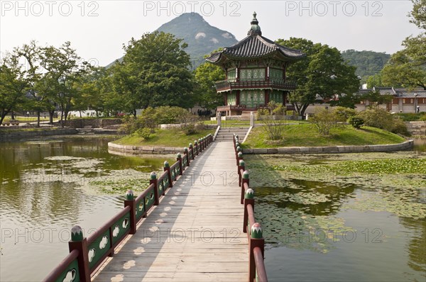 Hyangwonjeong pavillion and pond