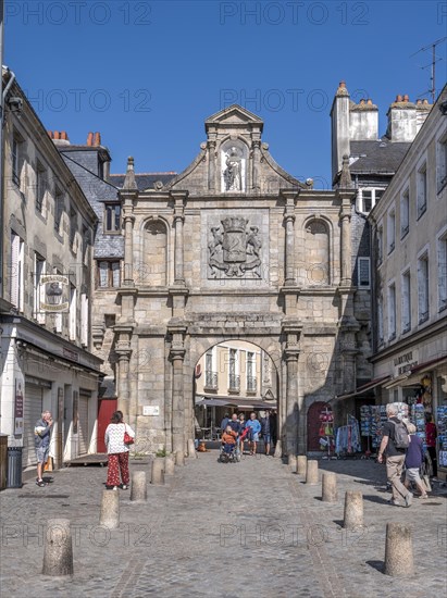 Historical site City gate Porte Saint Vincent at the entrance to the old town