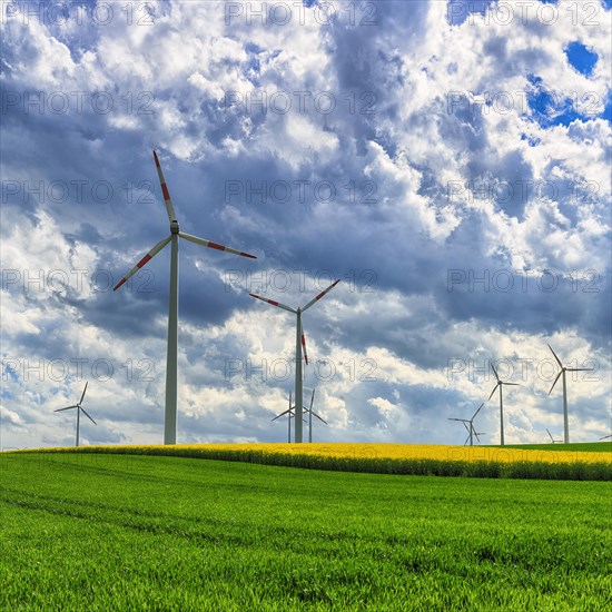 Wind turbine in a rural area
