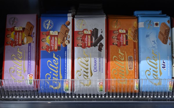 Sales shelf Cailler chocolate bars