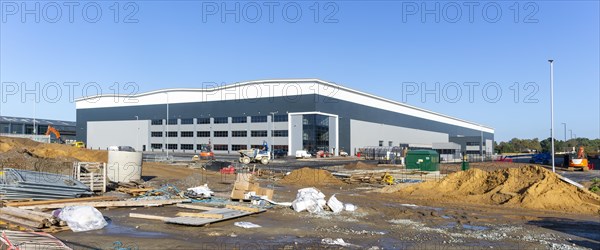 Construction site large warehouse building