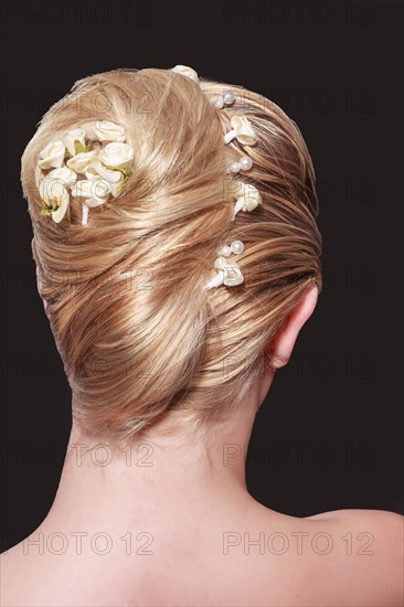 View from the back of a woman