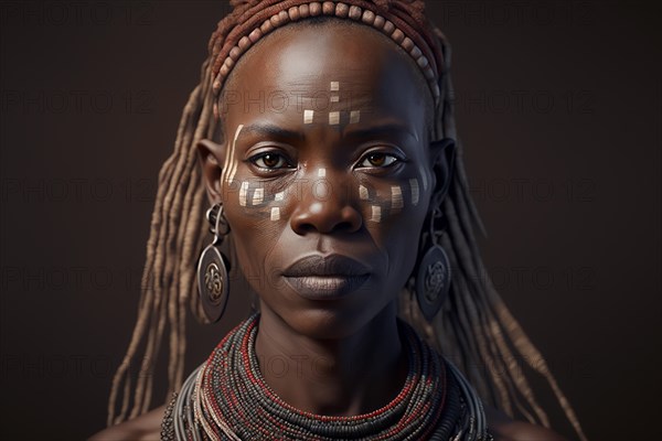 Portrait of woman from Dogon tribe