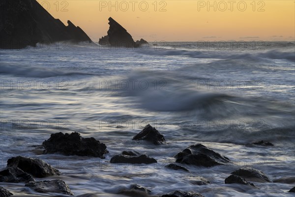 Sunset on the sandy beach