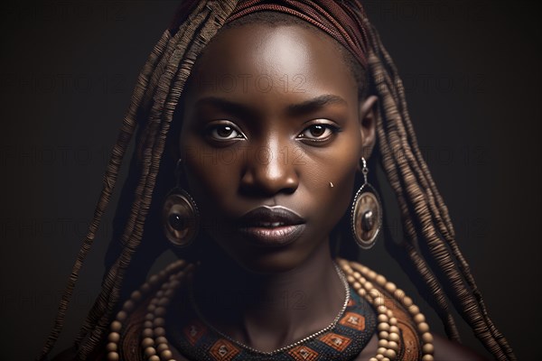Portrait of woman from Dogon tribe