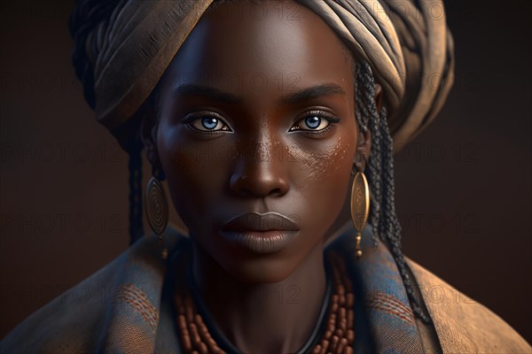 Portrait of woman from Dogon tribe
