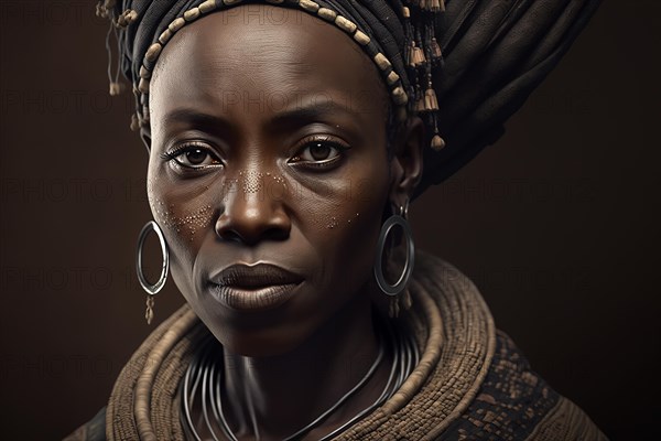 Portrait of woman from Dogon tribe