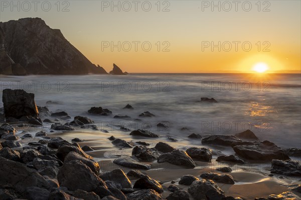 Sunset on the sandy beach