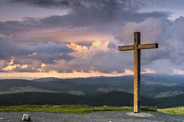 Summit cross on the mountain Belchen