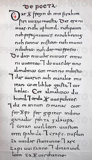 Manuscript of the Wessobrunn Prayer