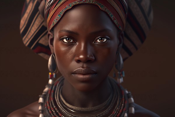 Portrait of woman from Dogon tribe