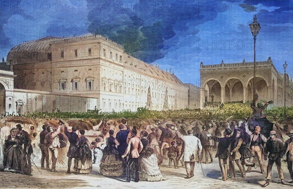 National homage in front of the royal residence in Munich on 17 July 1870