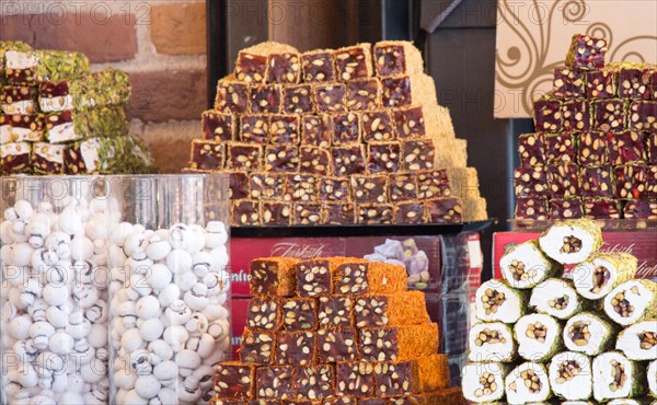 Load of traditional turkish delight rahat lokum