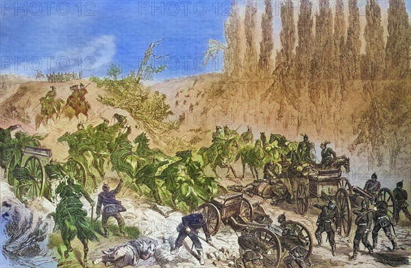 A Prussian foot battery forces its way up to the heights near Spichern