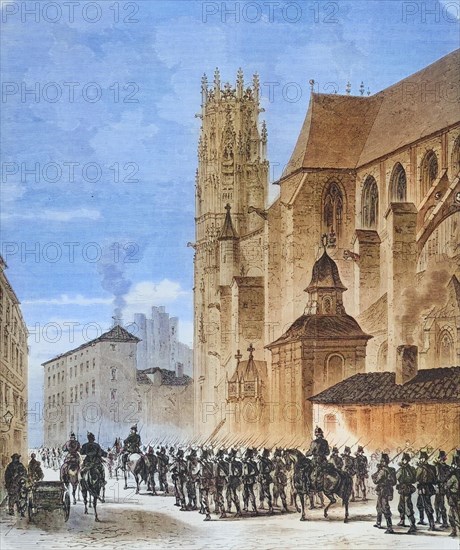 March of North German Landwehr through Pont-a-Mousson