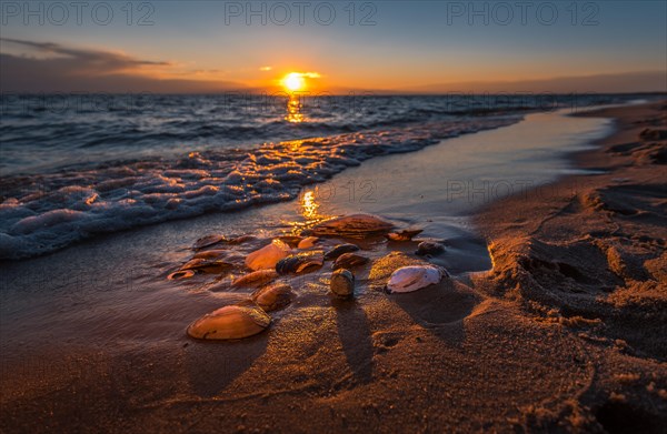 Lake Buir at sunset. Dornod Province
