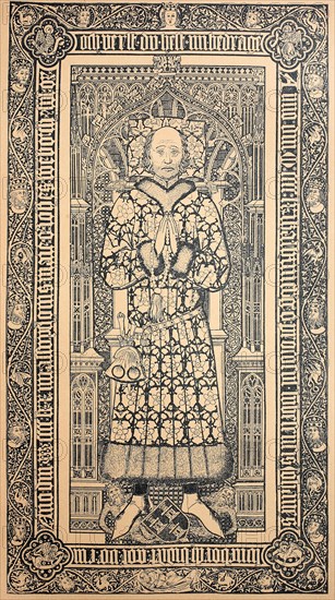 Grave slab of Johannes Lueneborch in St. Catherines Church in Luebeck