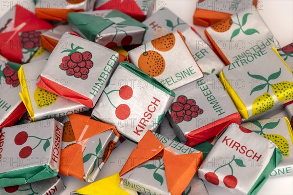Chewy sweets in retro design