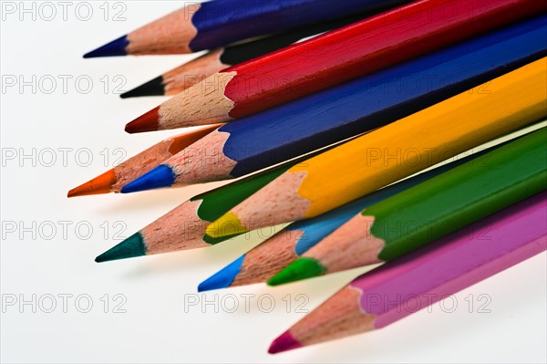 Close up of coloured pencil points