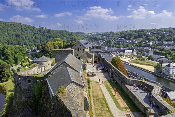Aerial view over the Chateau de Bouillon Castle