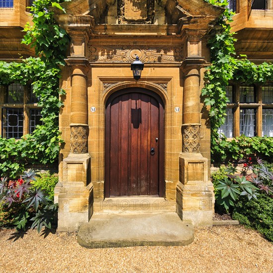 Door with ornate columns