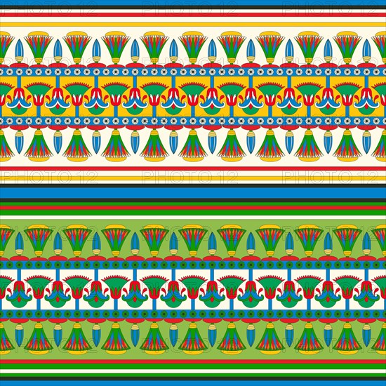 Ancient Egyptian traditional background, vector seamless pattern