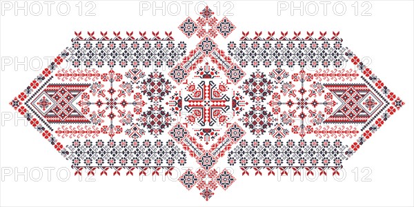 Traditional Romanian embroidery vector design element over white background