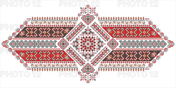 Traditional Romanian embroidery vector design element over white background