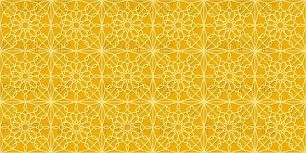 Islamic gold ornament vector seamless pattern