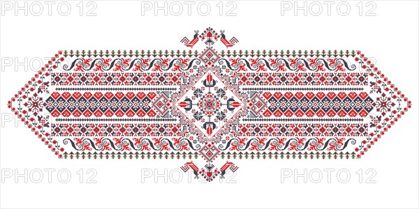 Traditional Romanian embroidery vector design element over white background