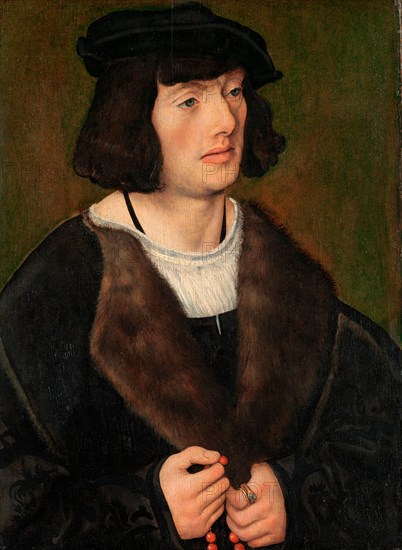 Portrait of a Man with a Rosary, painting by Lucas Cranach the Elder, 4 October 1472, 16 October 1553, one of the most important German painters, graphic artists and letterpress printers of the Renais...