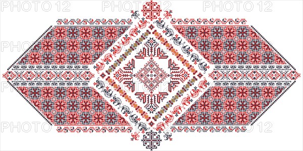Traditional Romanian embroidery vector design element over white background