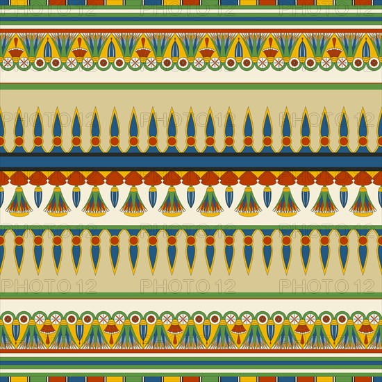 Ancient Egyptian traditional pattern, vector seamless pattern