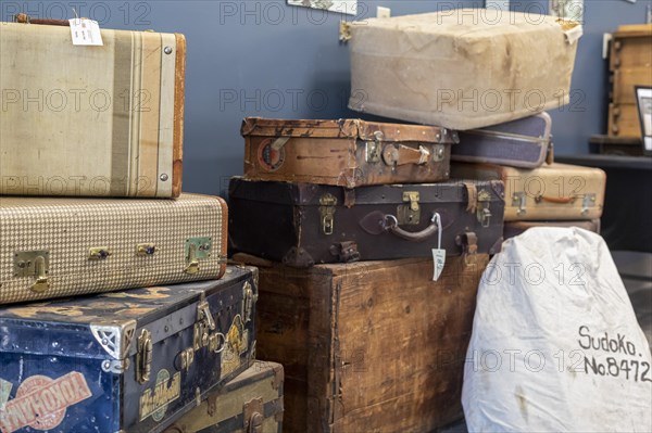 Granada, Colorado, The Amache Museum near the World War 2 Amache Japanese internment camp displays suitcases that internees brought with them when evicted from their homes. More than 7, 000 Japanese a...