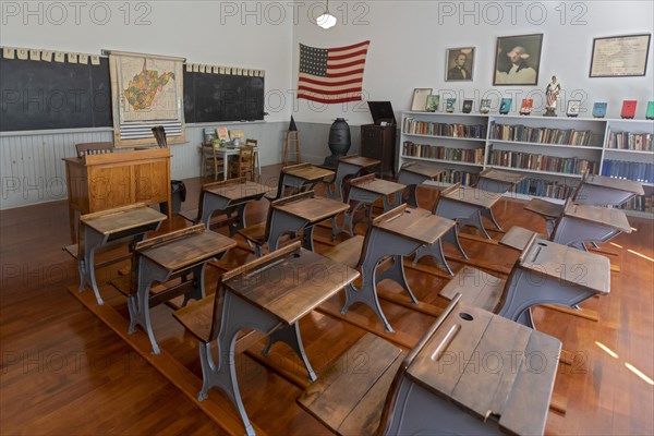 Beckley, West Virginia, Historic buildings are on display in the Coal Camp at the Beckley Exhibition Coal Mine. This was a company-owned school in Helen, WV, built in 1925. It enrolled African-America...