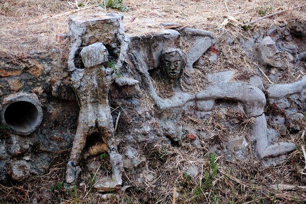 Marcello Cammi, sculptor and painter from Bordighera Italy, sculpted and painted along the Sasso river for most of his life