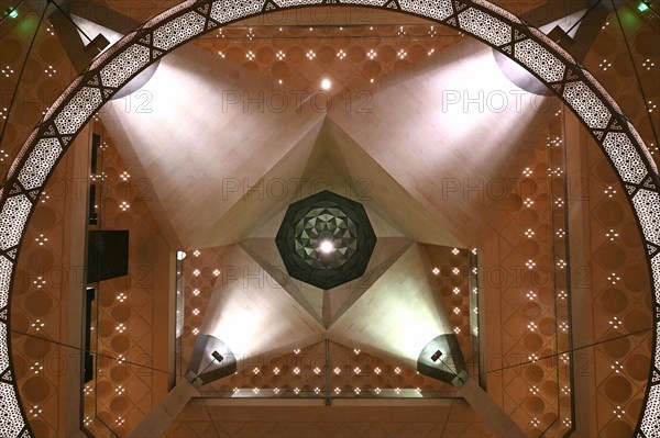Interior view of the Museum of Islamic Art by the archtics Ieoh Ming Pei and Jean-Michel Wilmotte, Doha, Qatar, Asia
