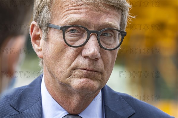 Ronald Pofalla, portrait, then Member of the Board of Management of Deutsche Bahn AG responsible for infrastructure, at the construction site of the Filstalbruecke railway bridge, bridge building at a...
