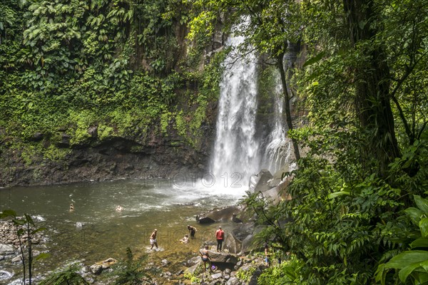 Chutes du Carbet waterfall in Guadeloupe National Park, Basse-Terre, Guadeloupe, France, North America