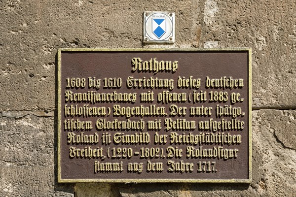 Information board at the old town hall, Nordhausen, Thuringia, Germany, Europe