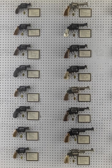 Claremore, Oklahoma, Smith & Wesson handguns at the Davis Arms & Historical Museum, which displays what it calls the worlds largest private firearms collection. The weapons originally belonged to J. M...