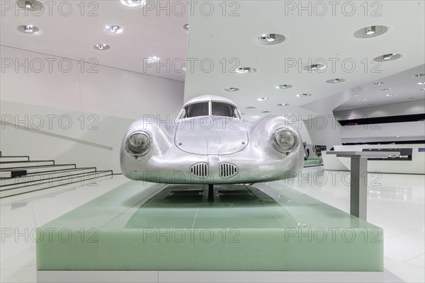 Type 64, built in 1939, sports car. One of three examples built for the long-distance race Berlin, Rome. This sports car is considered the ancestor of all later Porsche sports cars. Porsche Museum, Au...