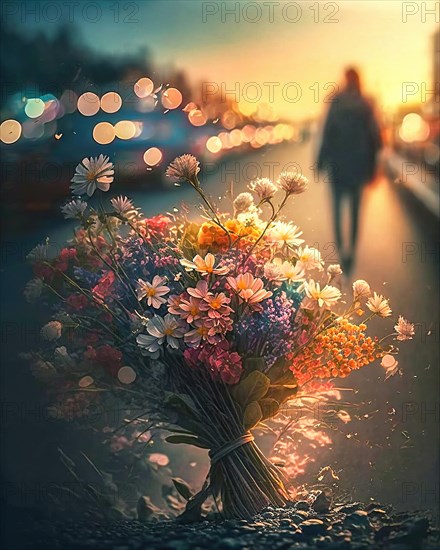 A large bouquet of flowers