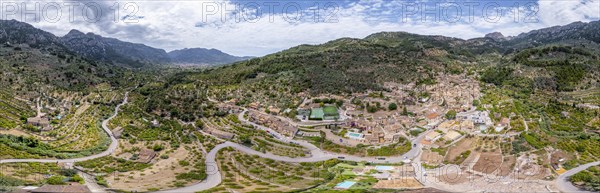 Mediterranean mountain landscape with mountain village