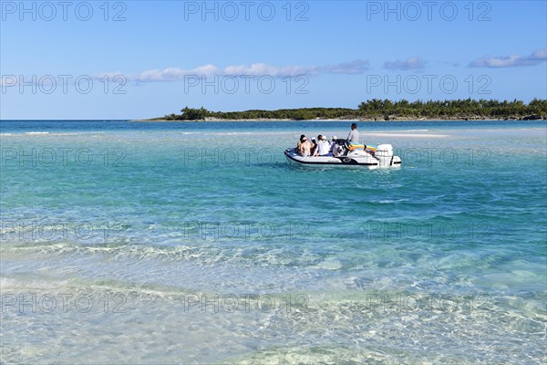 Small Motorboat at the Sea Channel Driftwood Beach